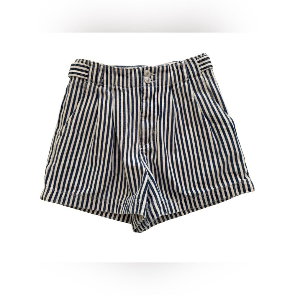 Urban Outfitters High Rise Stripe Shorts Navy Blue & White Size 26